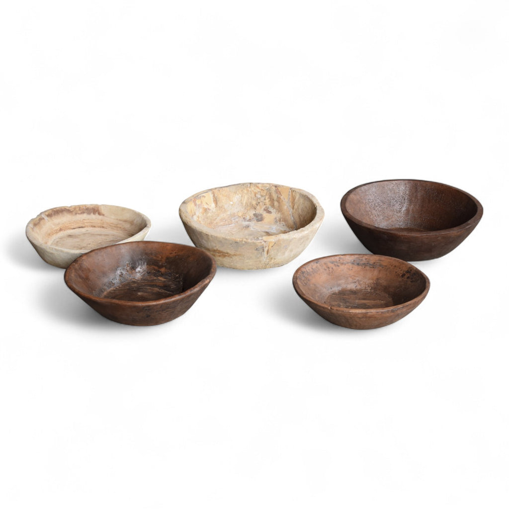 RUSTIC VINTAGE WOODEN BOWLS