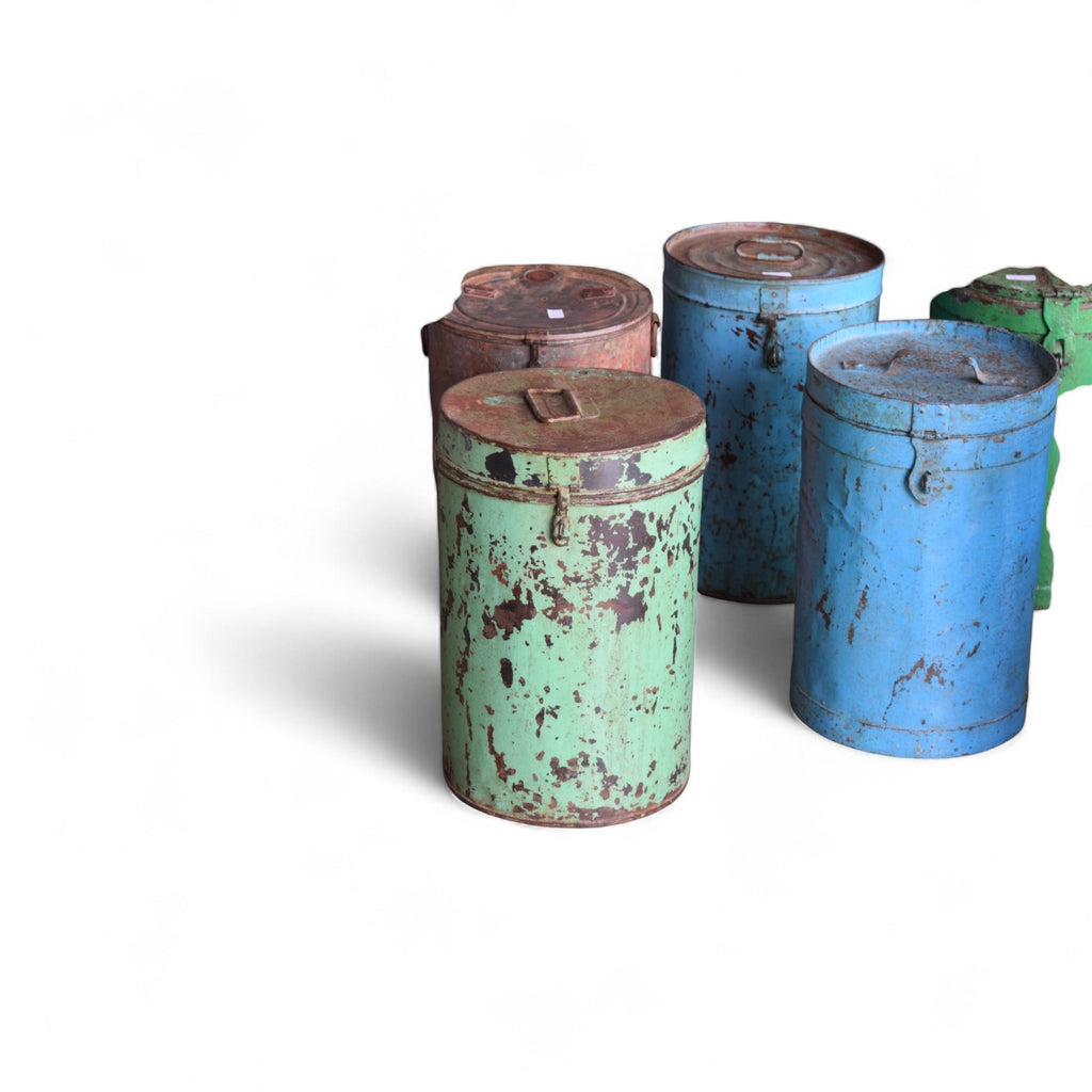 Vintage Indian Fair Trade Storage Barrels