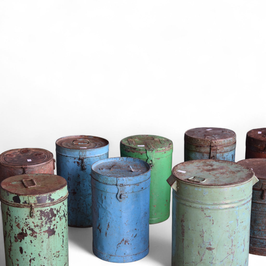 Vintage Indian Fair Trade Storage Barrels