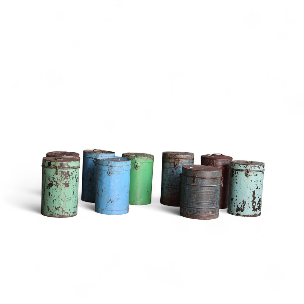 Vintage Indian Fair Trade Storage Barrels
