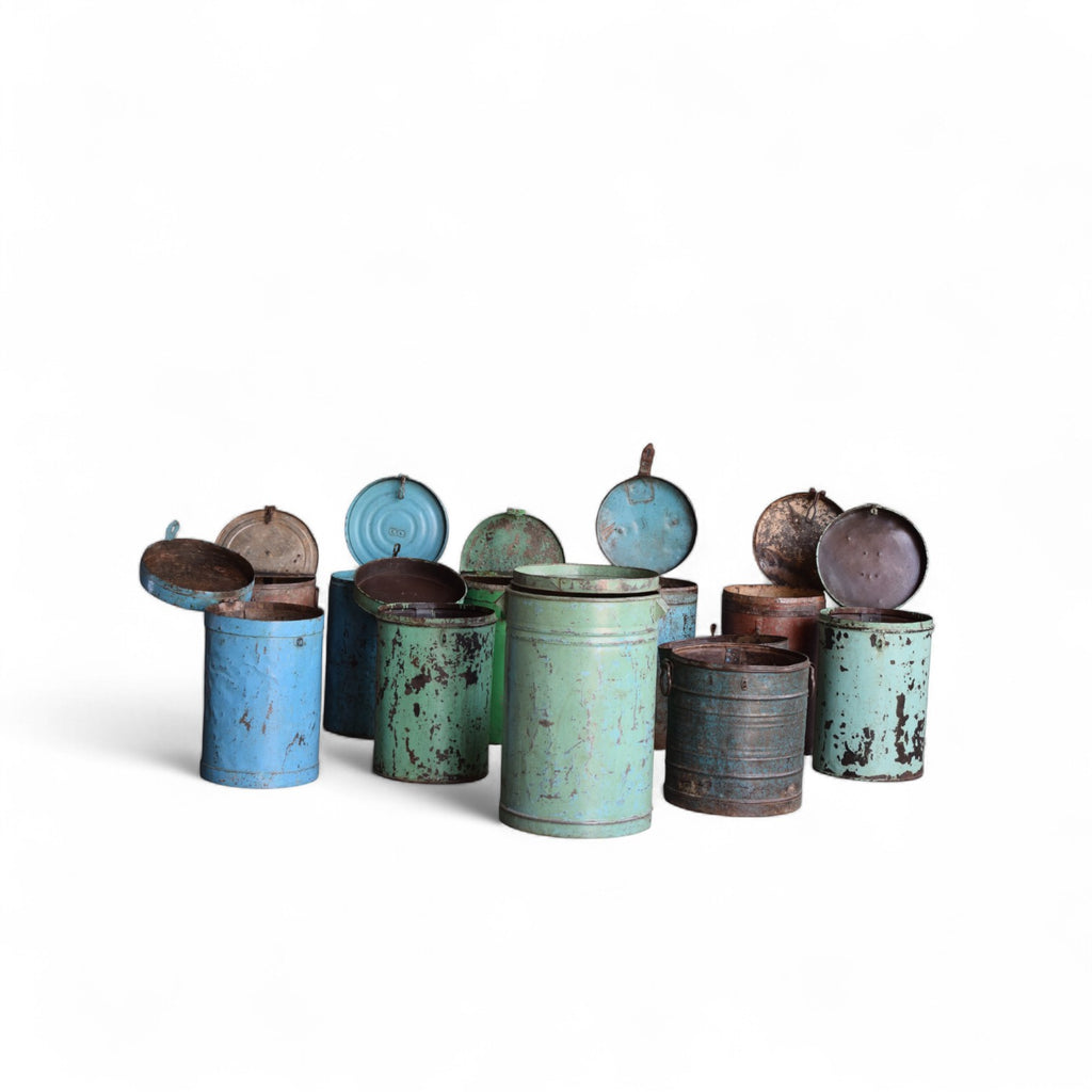 Vintage Indian Fair Trade Storage Barrels