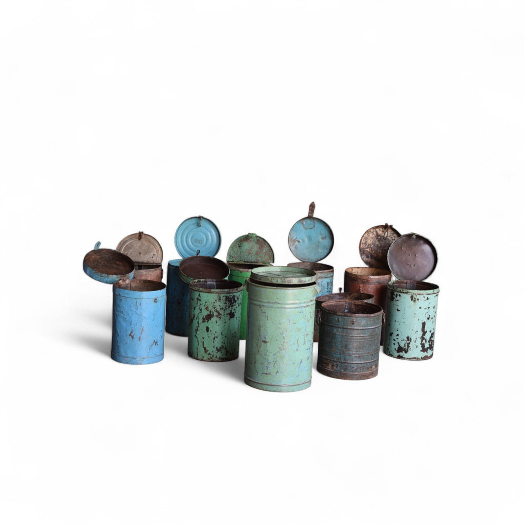 Vintage Indian Fair Trade Storage Barrels