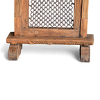 Vintage Wooden Jharokha Frame with Iron Grid