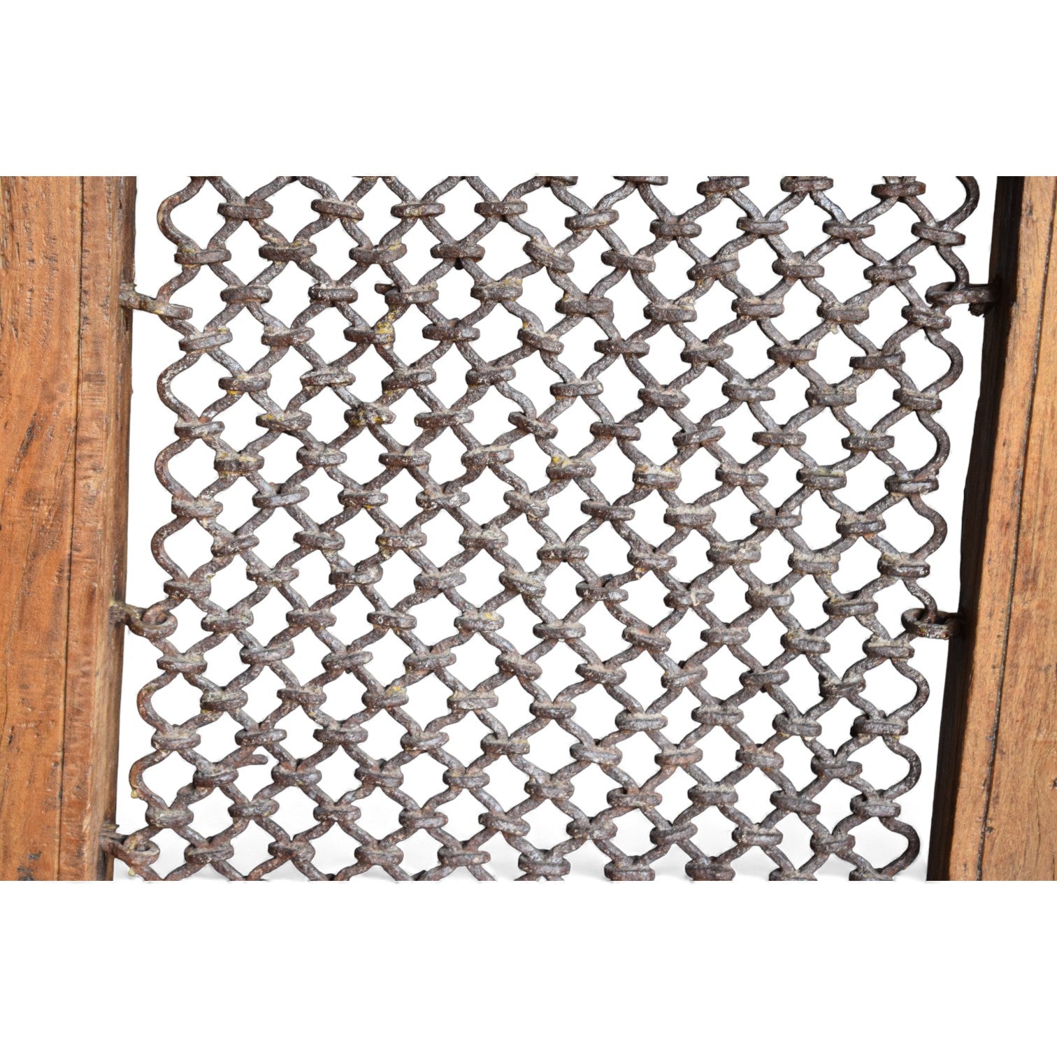 Vintage Wooden Jharokha Frame with Iron Grid