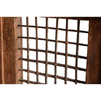 Vintage Wooden Jharokha Frame with Iron Grid