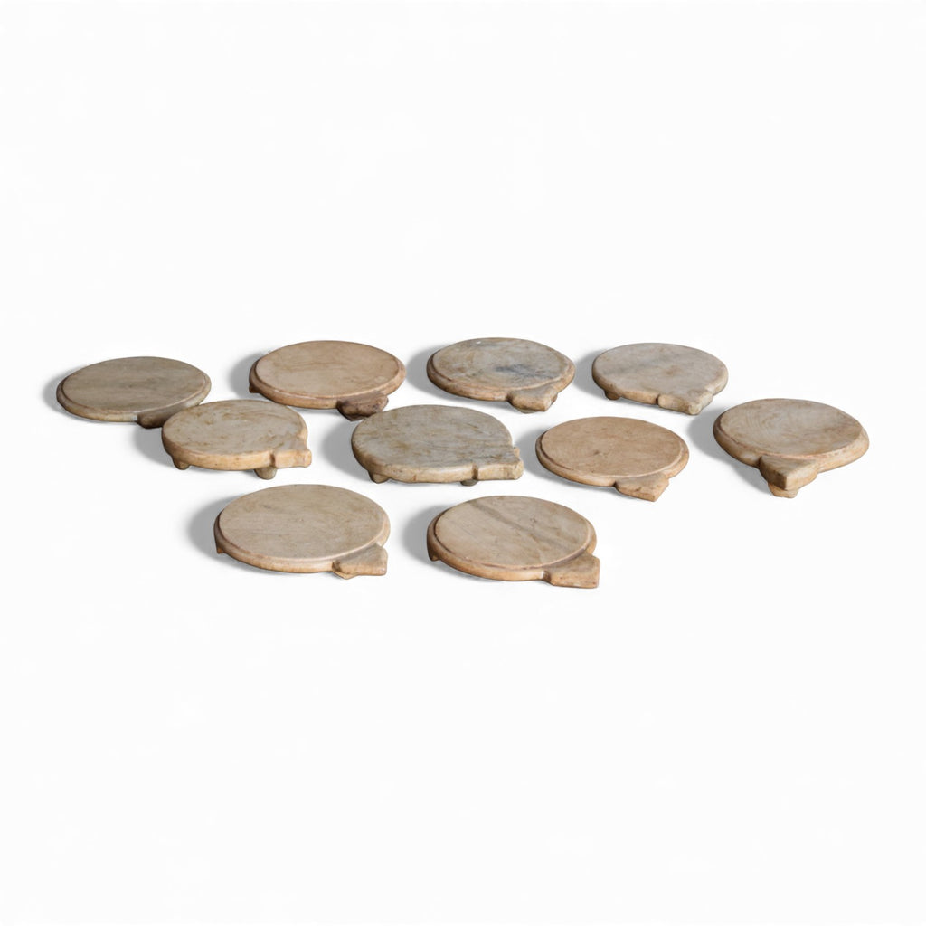 Antique Marble Chapati Plates – Rajasthan, India