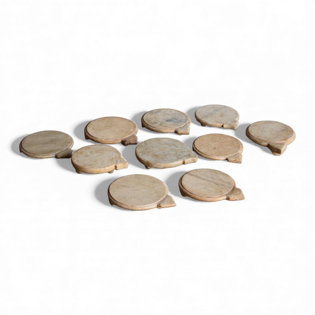 Antique Marble Chapati Plates – Rajasthan, India