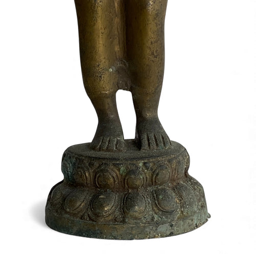 Antica figura femminile indiana in ottone – scultura vintage