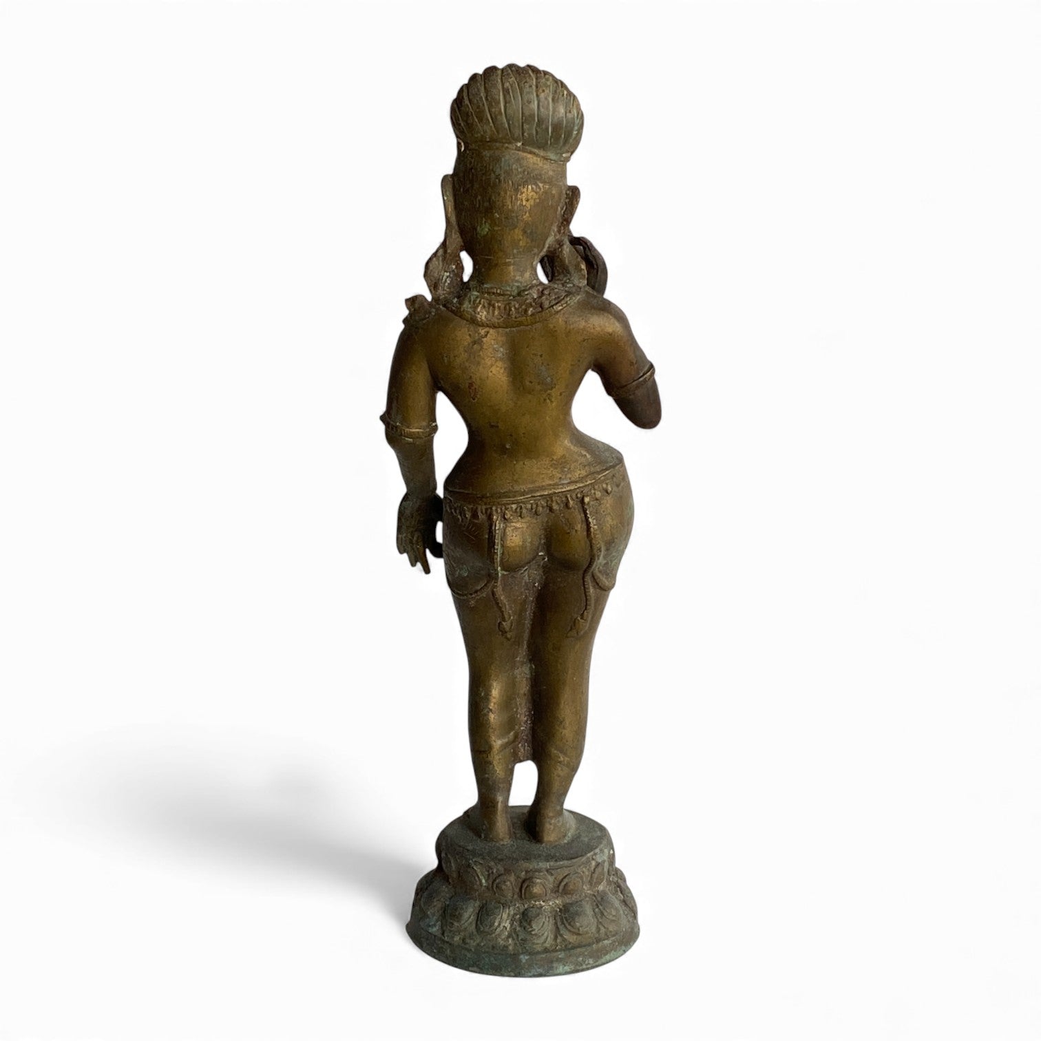 Antique Indian Brass Female Figure – Vintage Sculpture