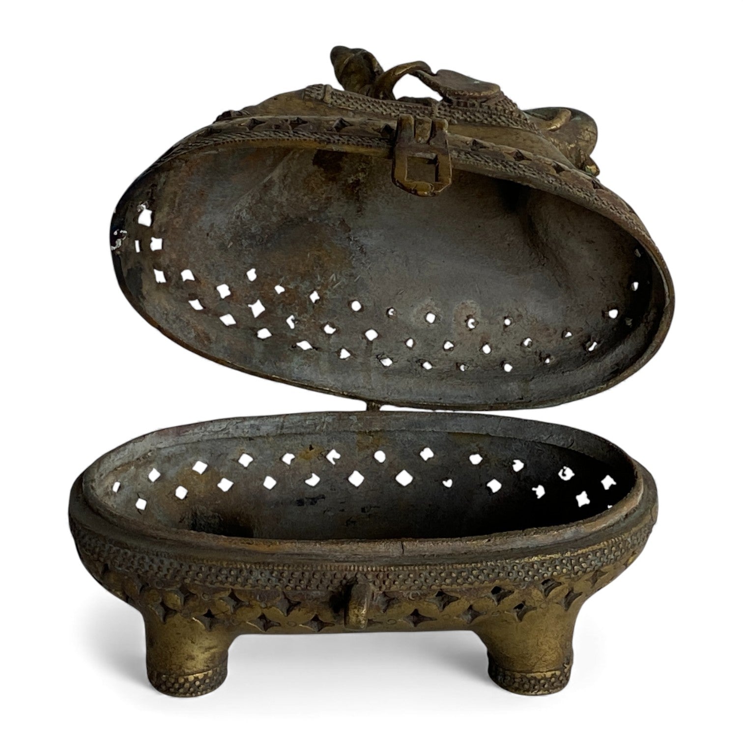 Antique Indian Brass Elephant Box – Vintage Decorative Container