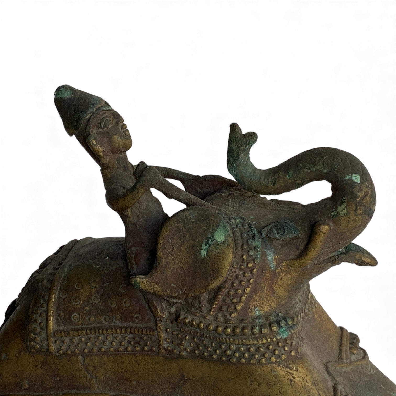 Antique Indian Brass Elephant Box – Vintage Decorative Container