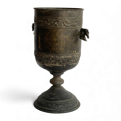 Antique Indian Brass Chalice Vessel with Horse Handles – Age Unknown