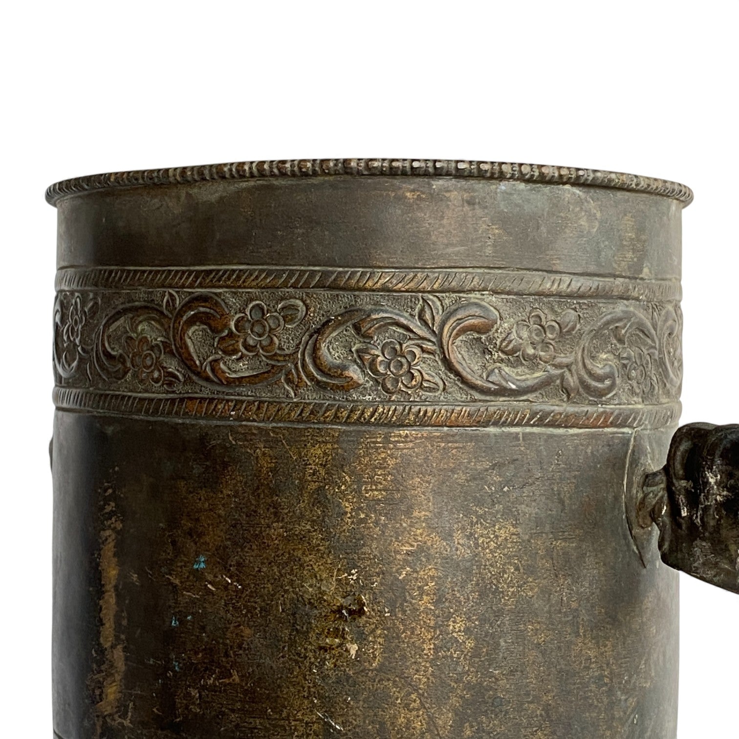 Antique Indian Brass Chalice Vessel with Horse Handles – Age Unknown