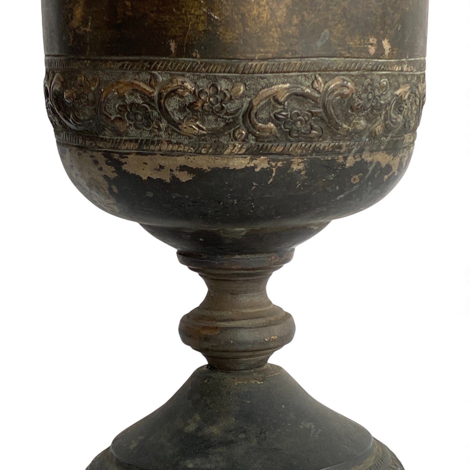 Antique Indian Brass Chalice Vessel with Horse Handles – Age Unknown