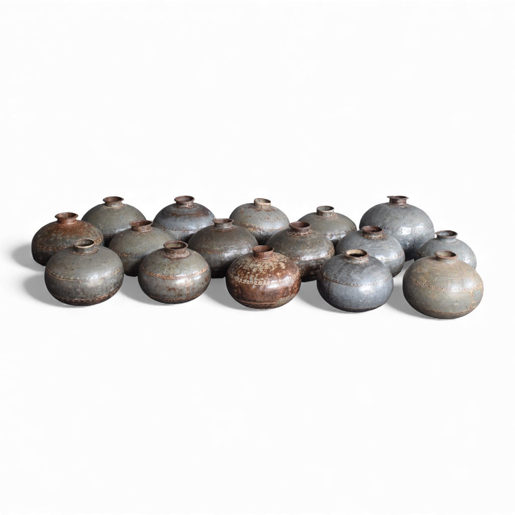 Vintage Indian Polished Water Pots (Age Unknown)