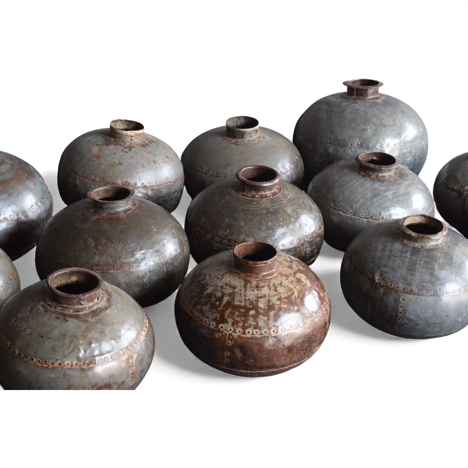 Vintage Indian Polished Water Pots (Age Unknown)