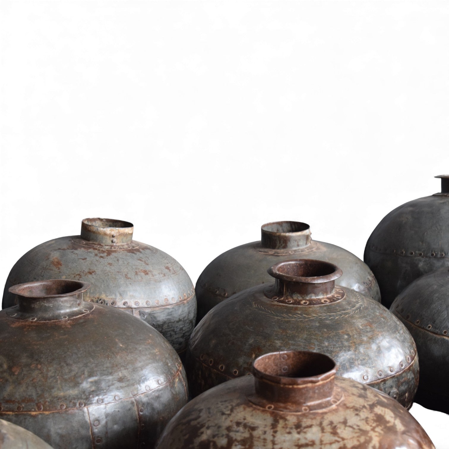 Vintage Indian Polished Water Pots (Age Unknown)