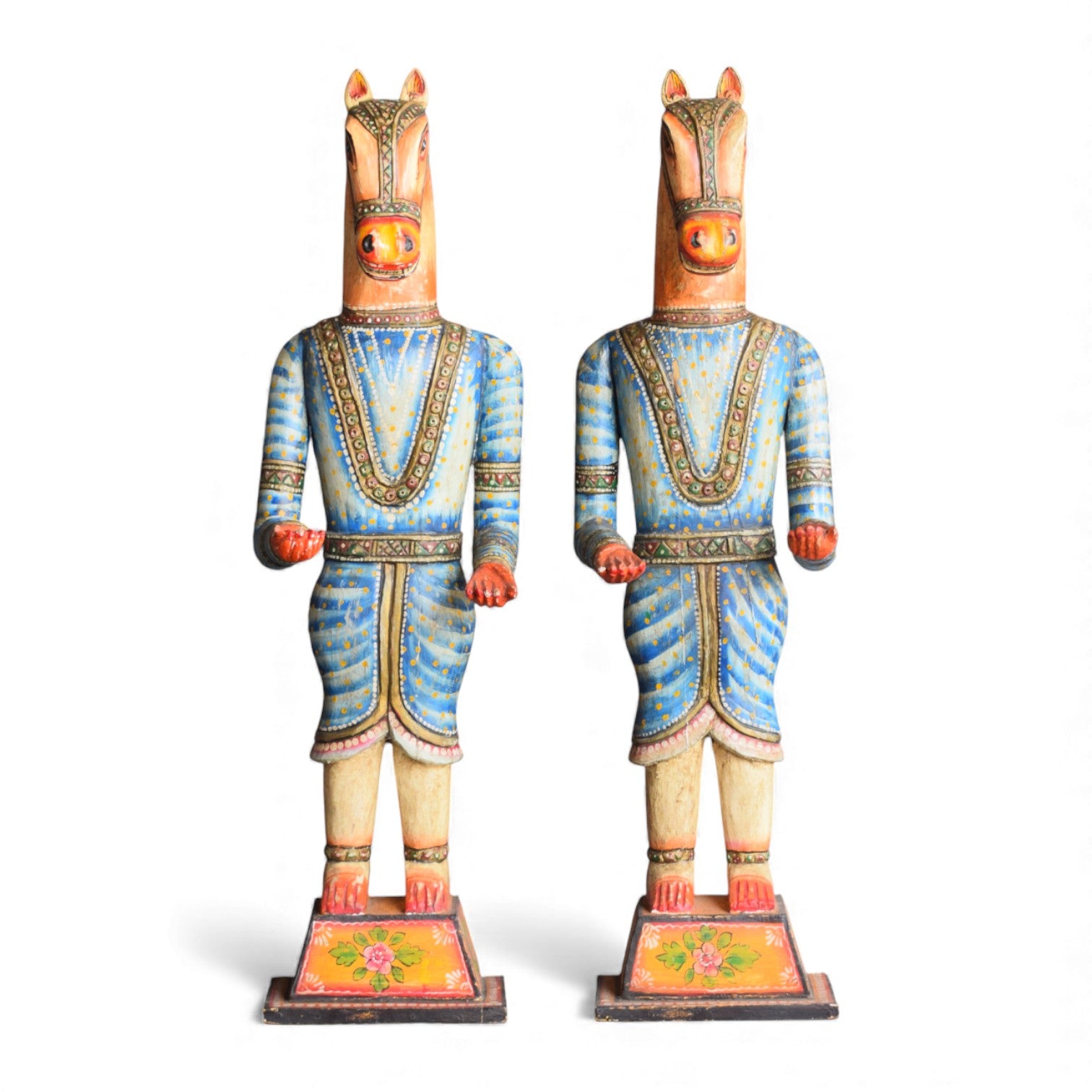 Hand Carved Indian Wooden Horse Statue