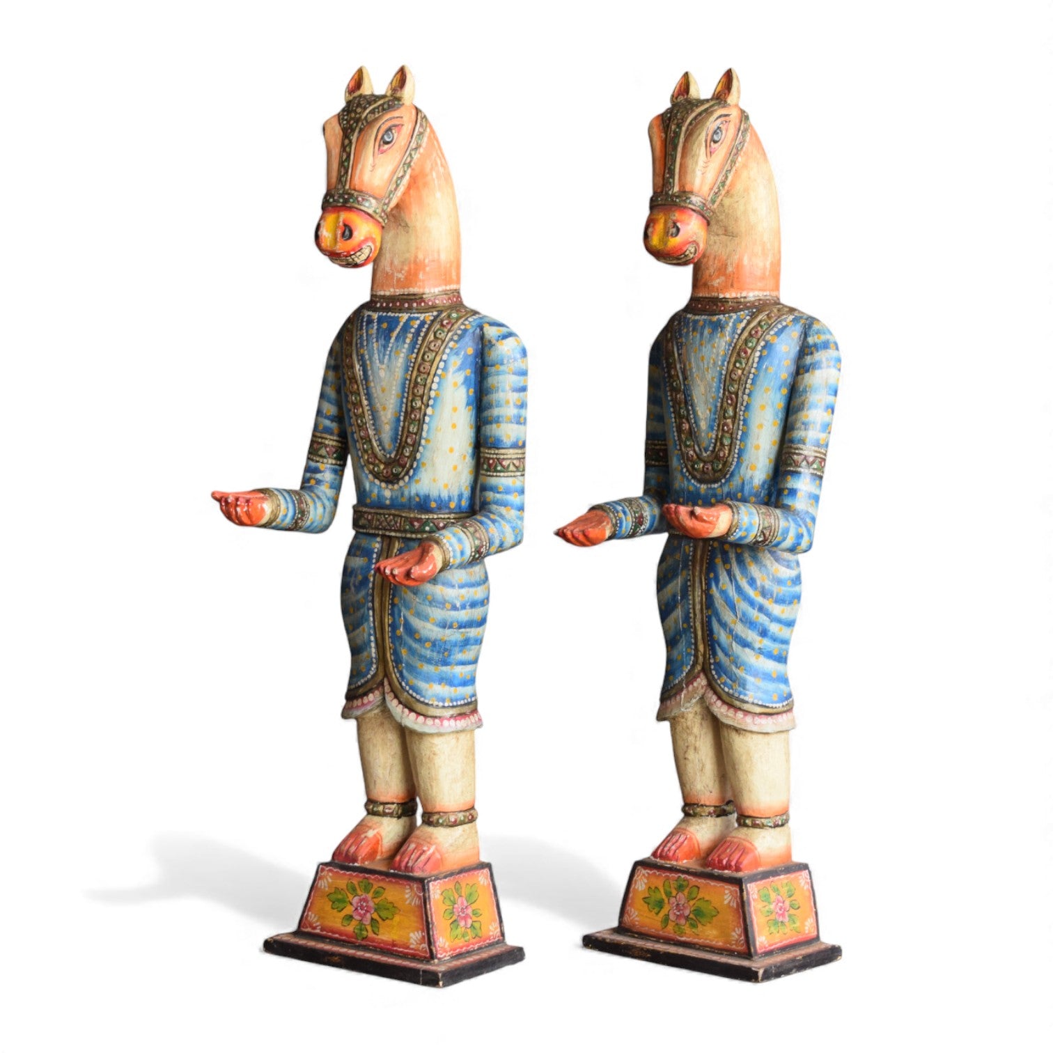 Hand Carved Indian Wooden Horse Statue