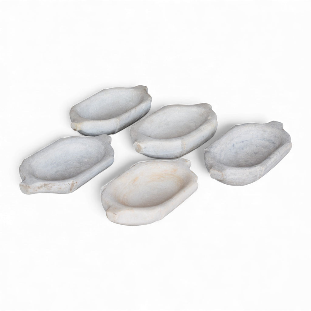 Hand-Carved Stone Diyas (Set of 5)