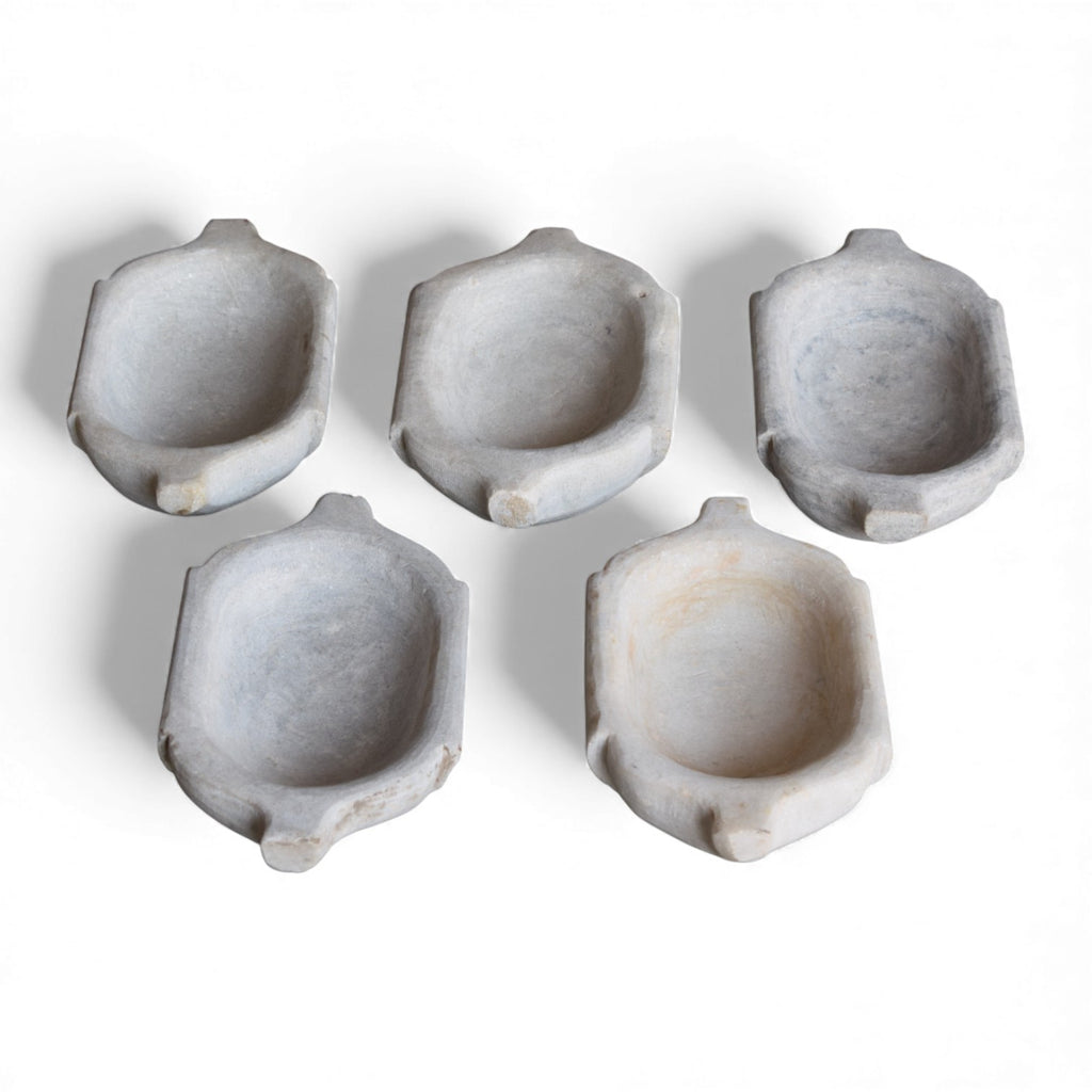 Hand-Carved Stone Diyas (Set of 5)