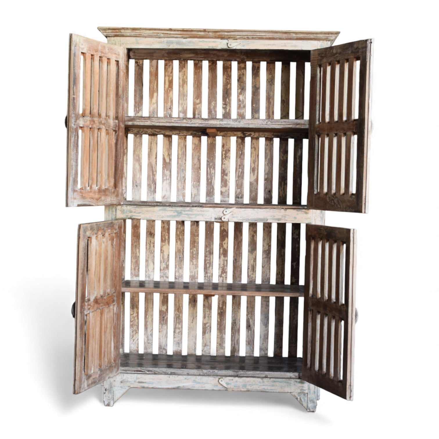 Vintage Reclaimed Wood Slatted Cabinet Panel
