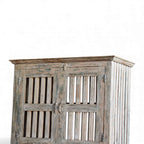 Vintage Reclaimed Wood Slatted Cabinet Panel