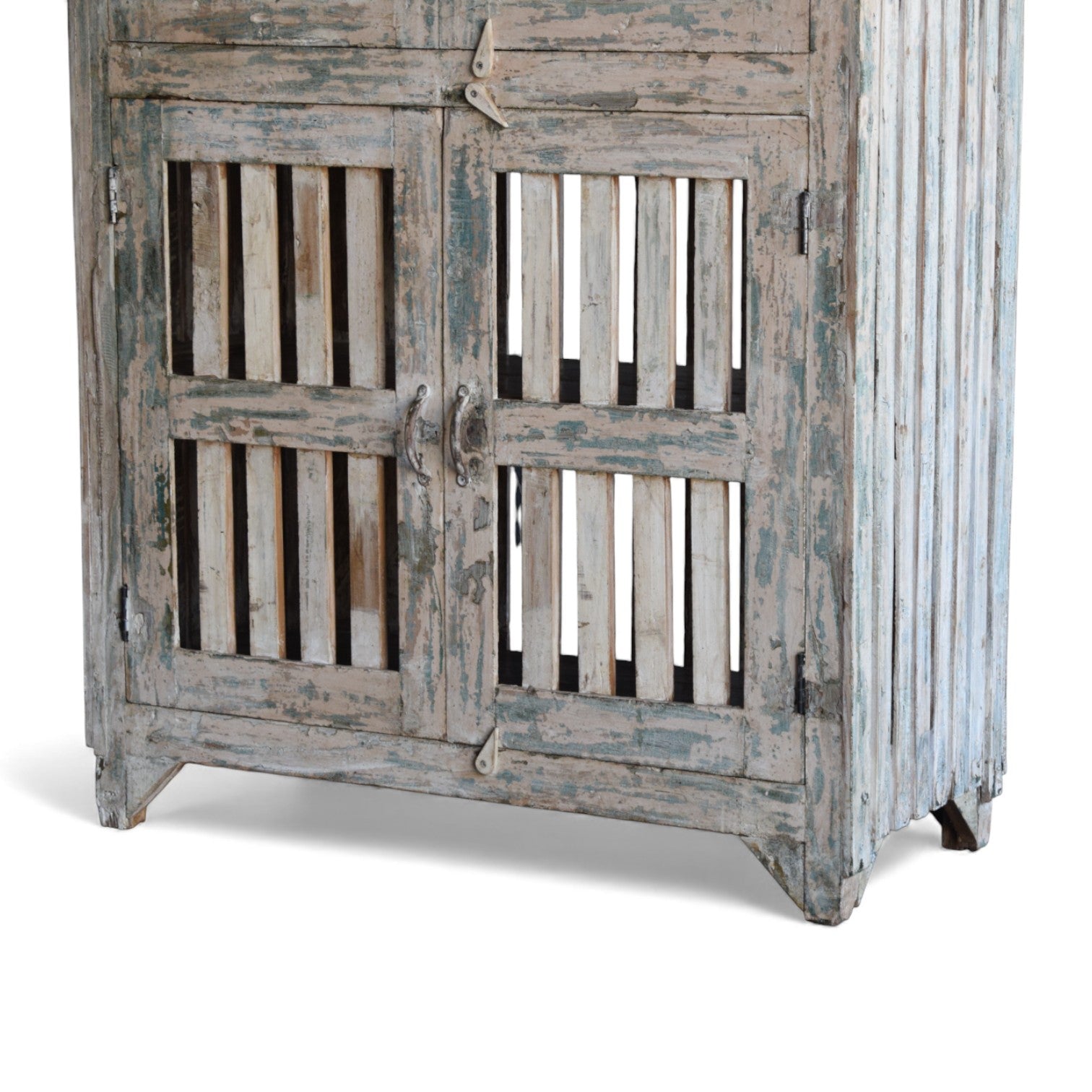Vintage Reclaimed Wood Slatted Cabinet Panel