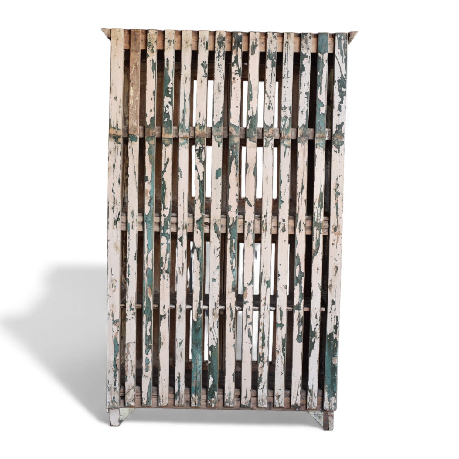 Vintage Reclaimed Wood Slatted Cabinet Panel