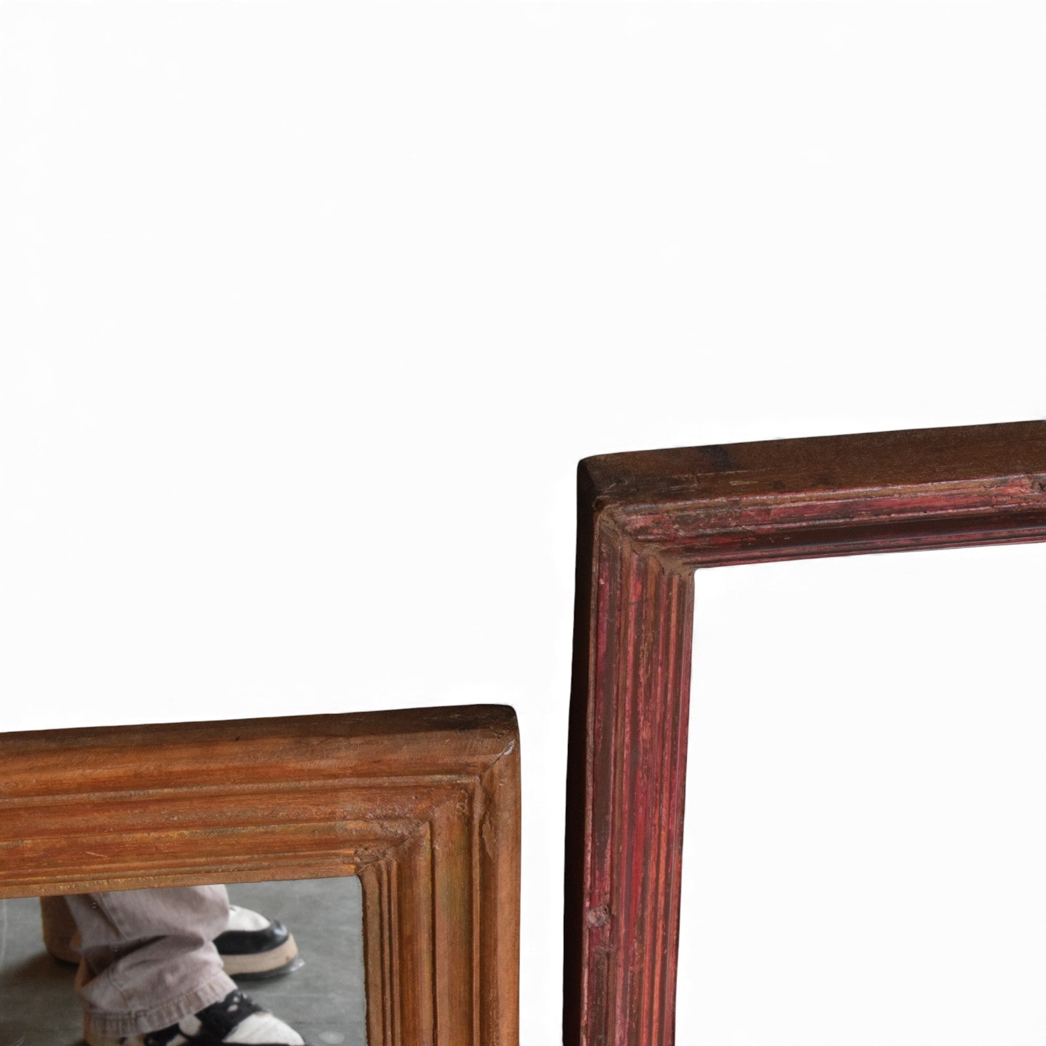 Recycled Fair Trade &nbsp;Teak Wood Vintage Mirrors – Assorted Colours