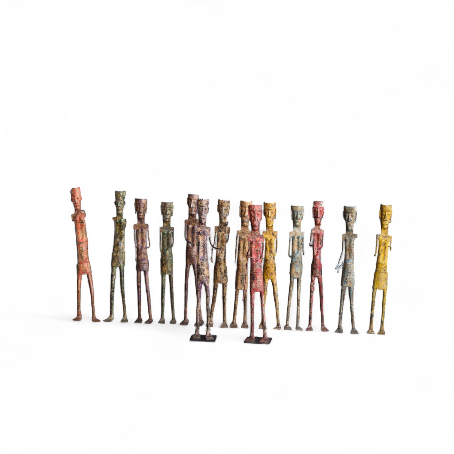 Cast Iron Tribal Figure Statues – Assorted Colours