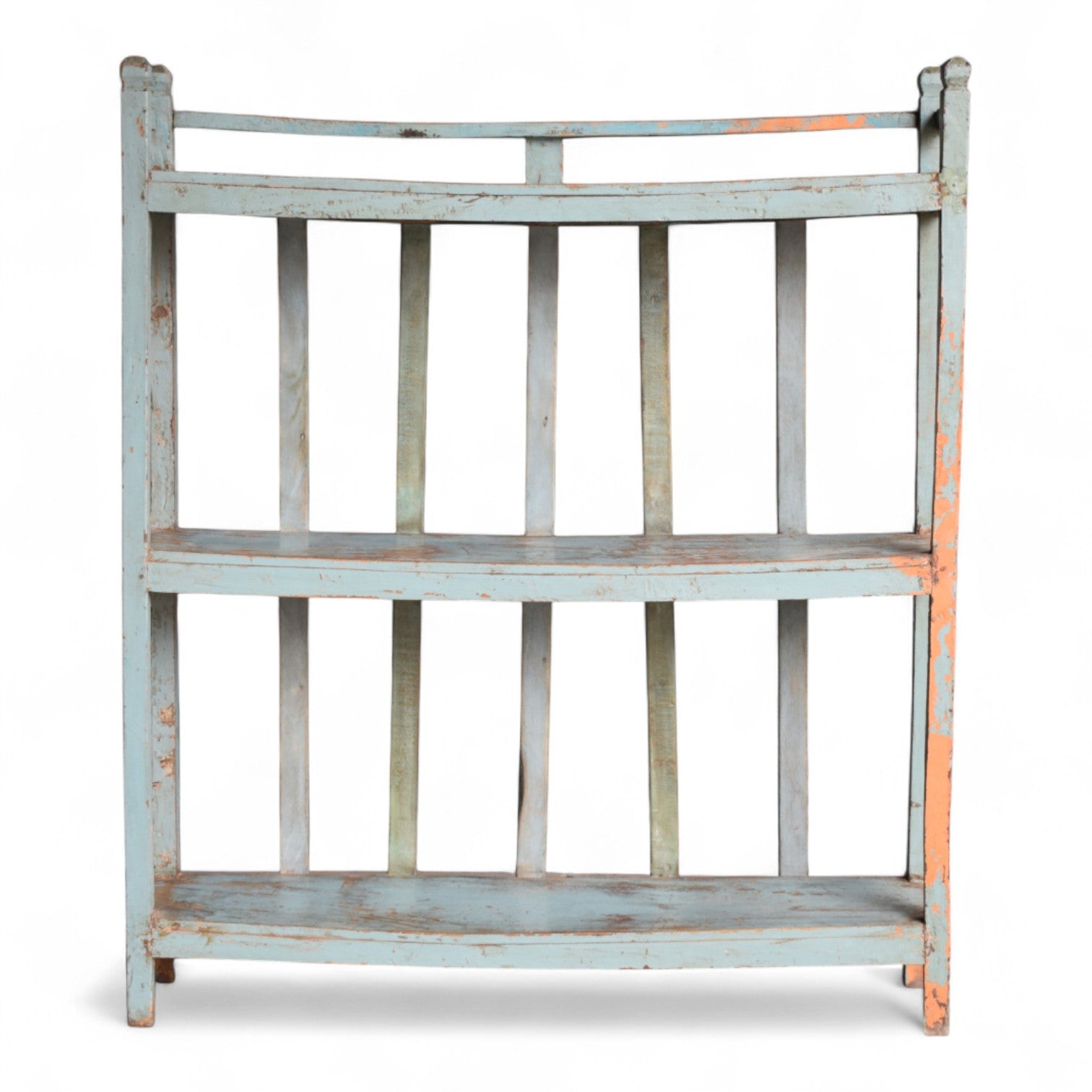 Vintage Indian Slatted Three-Tier Shelf