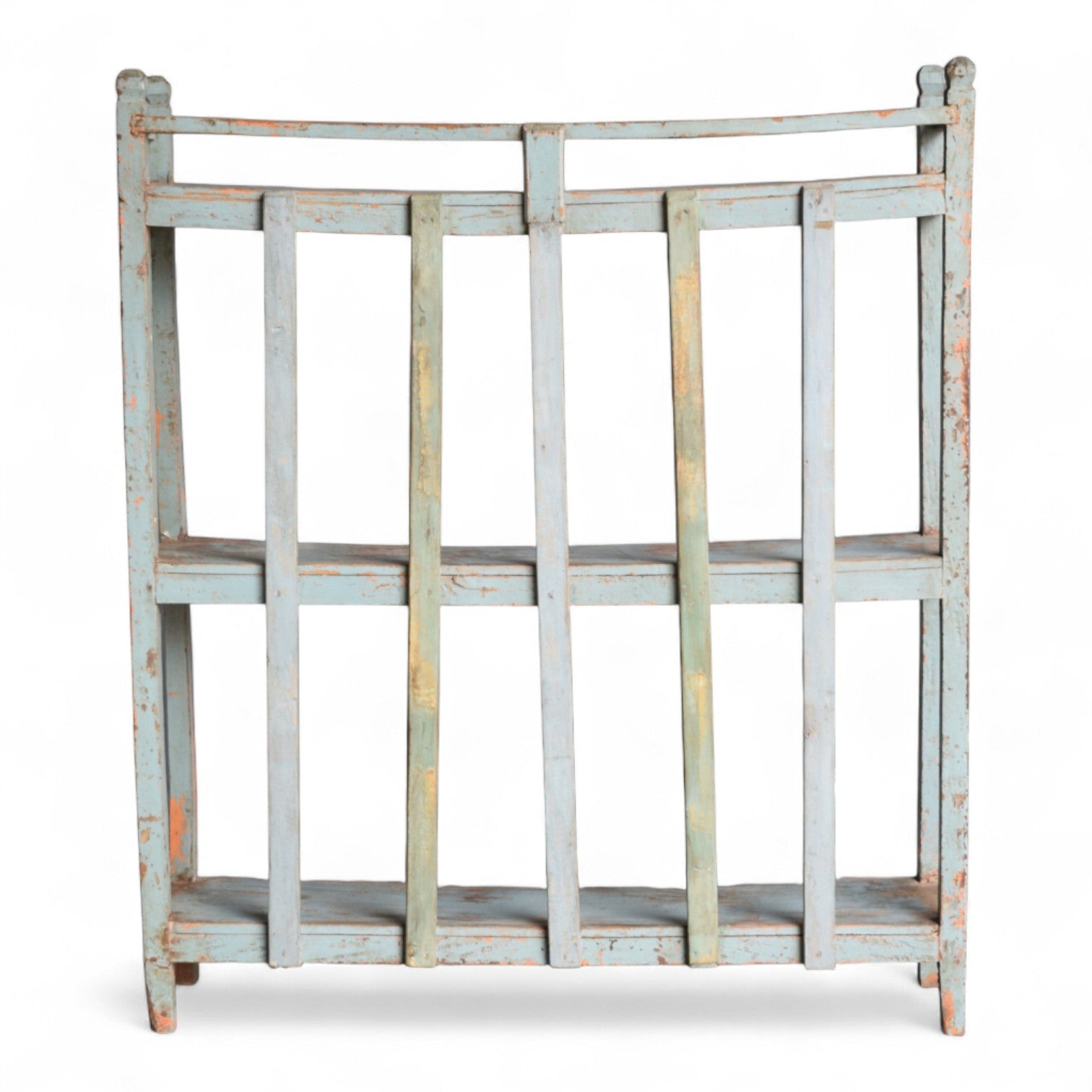 Vintage Indian Slatted Three-Tier Shelf