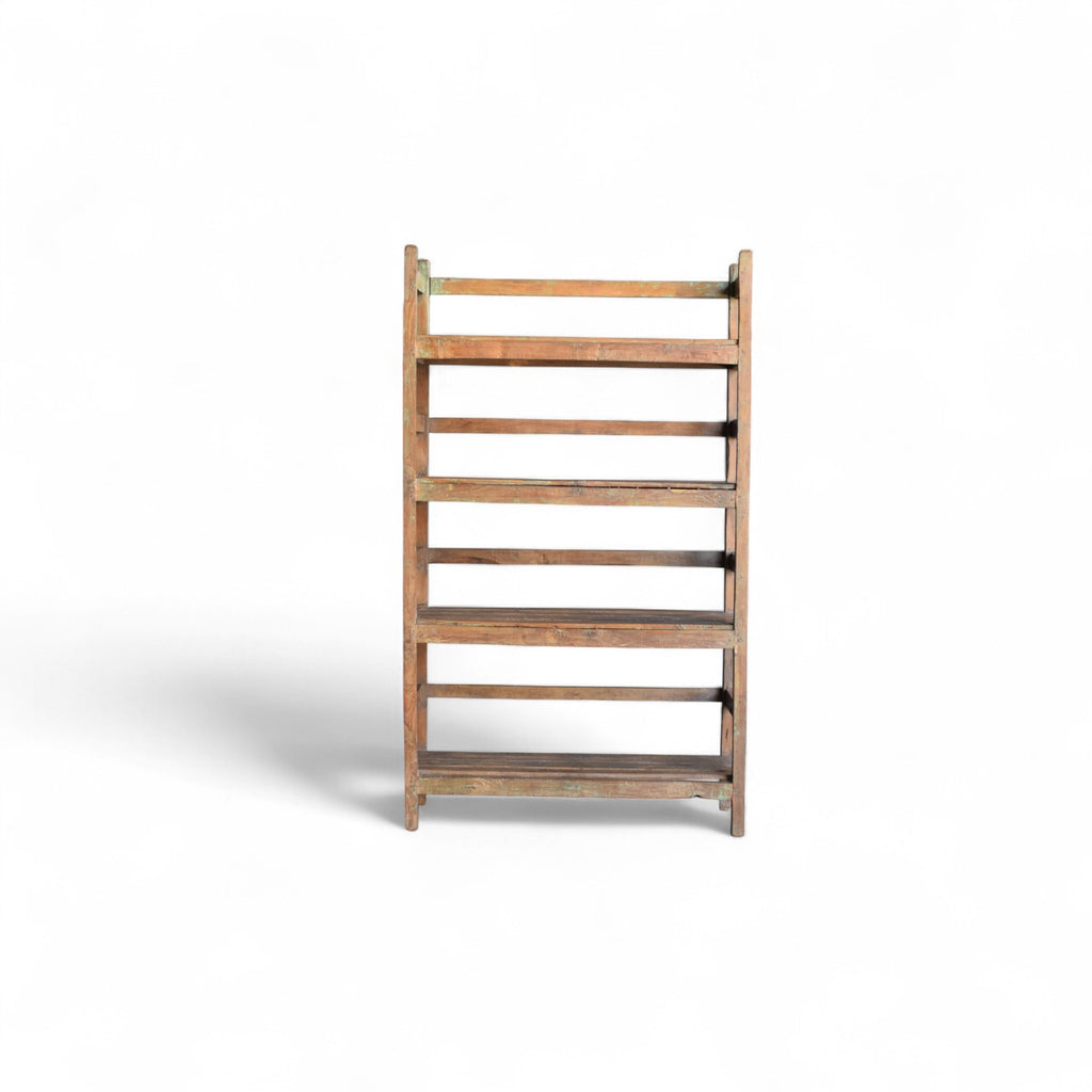 Original Vintage Indian Slatted Three-Tier Shelf