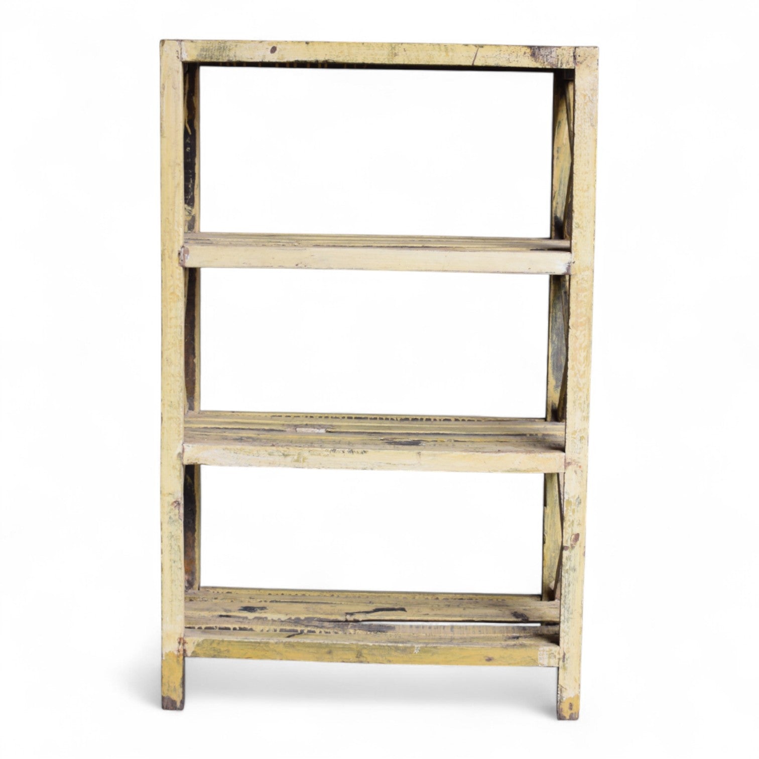 Vintage Indian Slatted Three-Tier Shelf