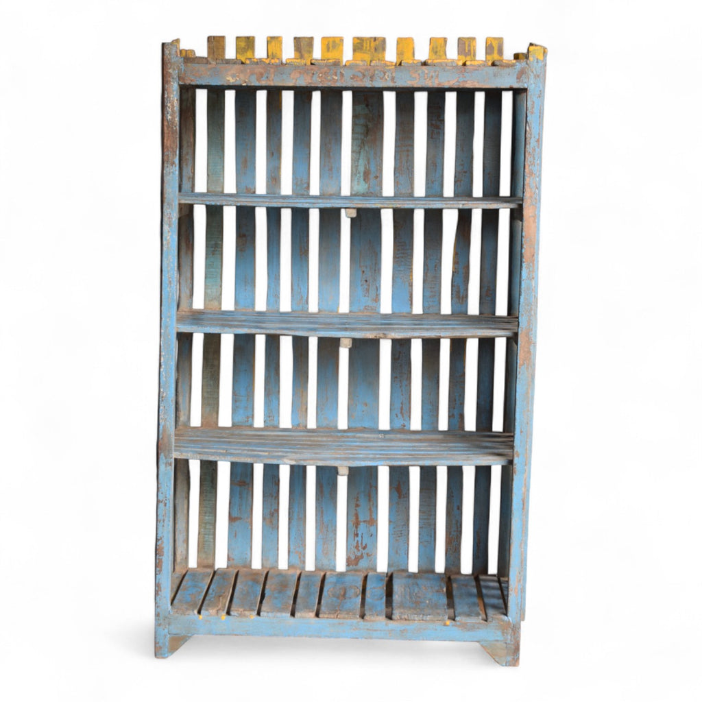 Vintage Indian Slatted Three-Tier Shelf