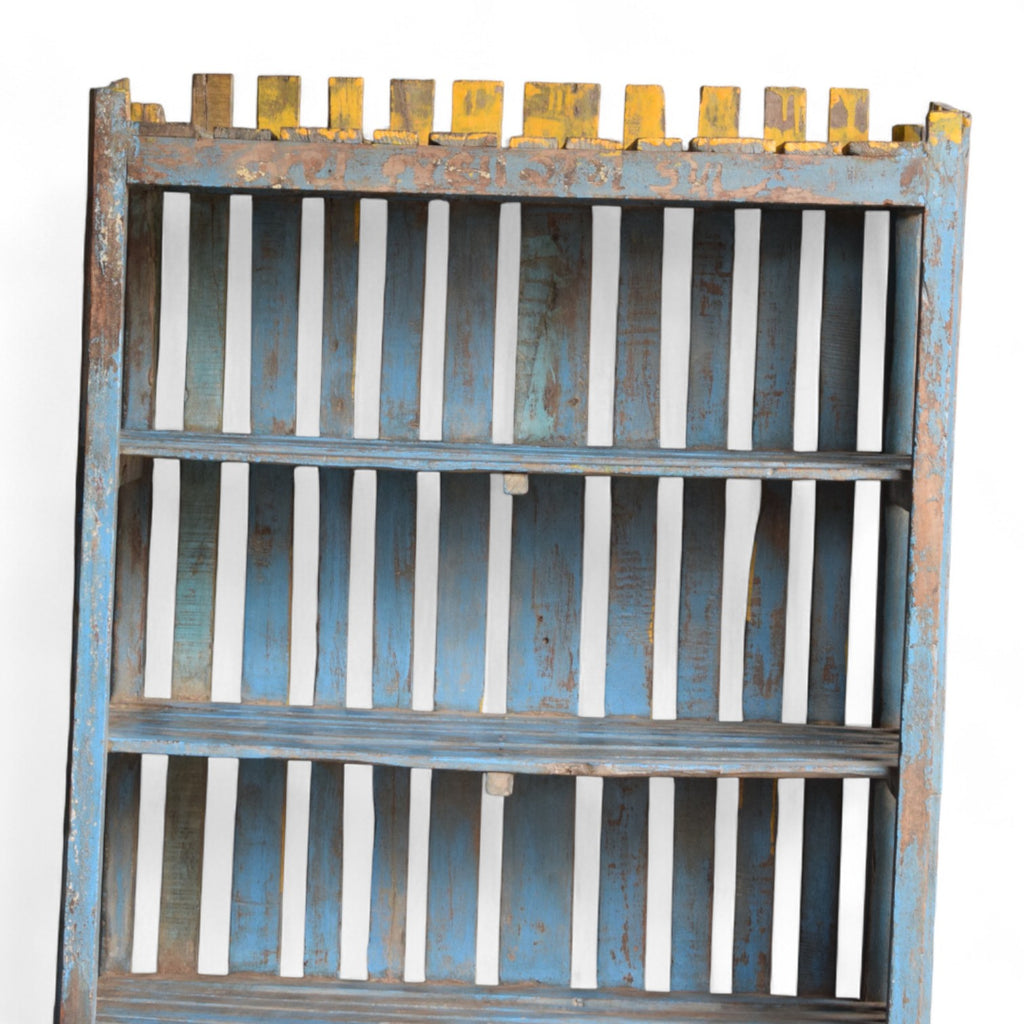Vintage Indian Slatted Three-Tier Shelf