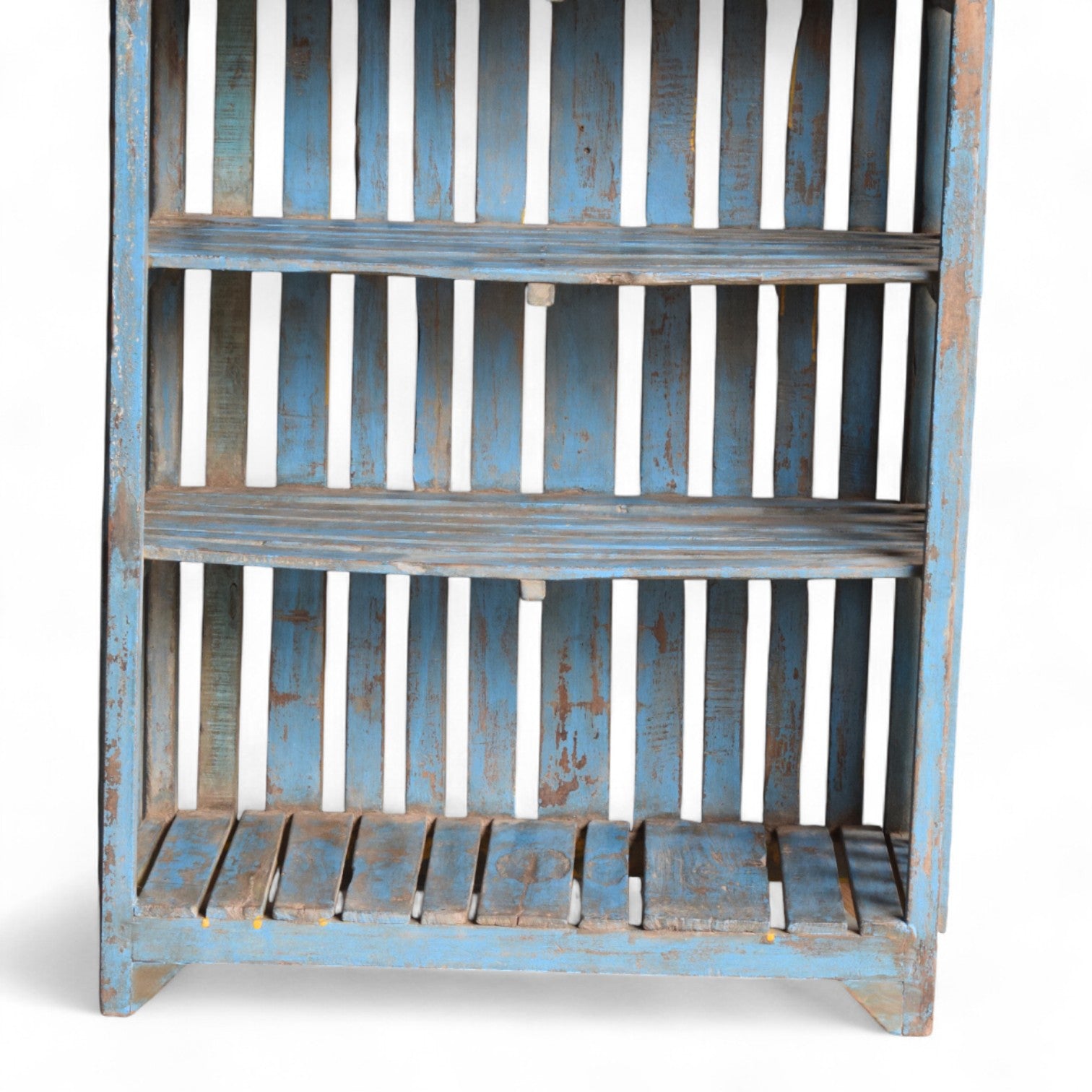 Vintage Indian Slatted Three-Tier Shelf