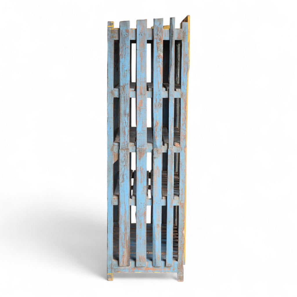 Vintage Indian Slatted Three-Tier Shelf