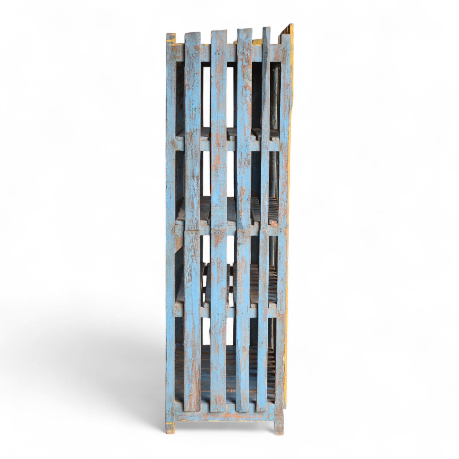 Vintage Indian Slatted Three-Tier Shelf