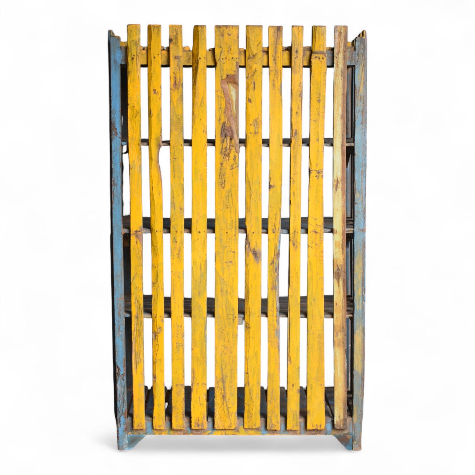 Vintage Indian Slatted Three-Tier Shelf