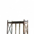 Vintage Indian Slatted Three-Tier Shelf with Cross Bracing