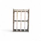 Vintage Indian Slatted Three-Tier Shelf with Cross Bracing