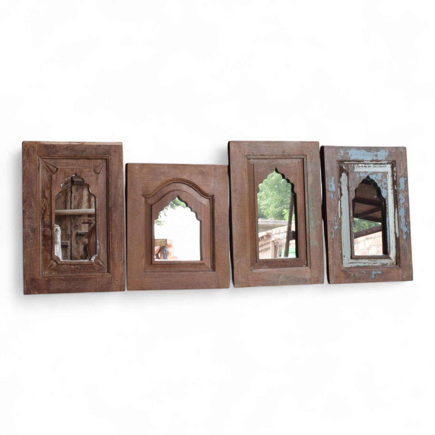 Vintage Indian Carved Wooden Mirrors – Assorted Arch Frames