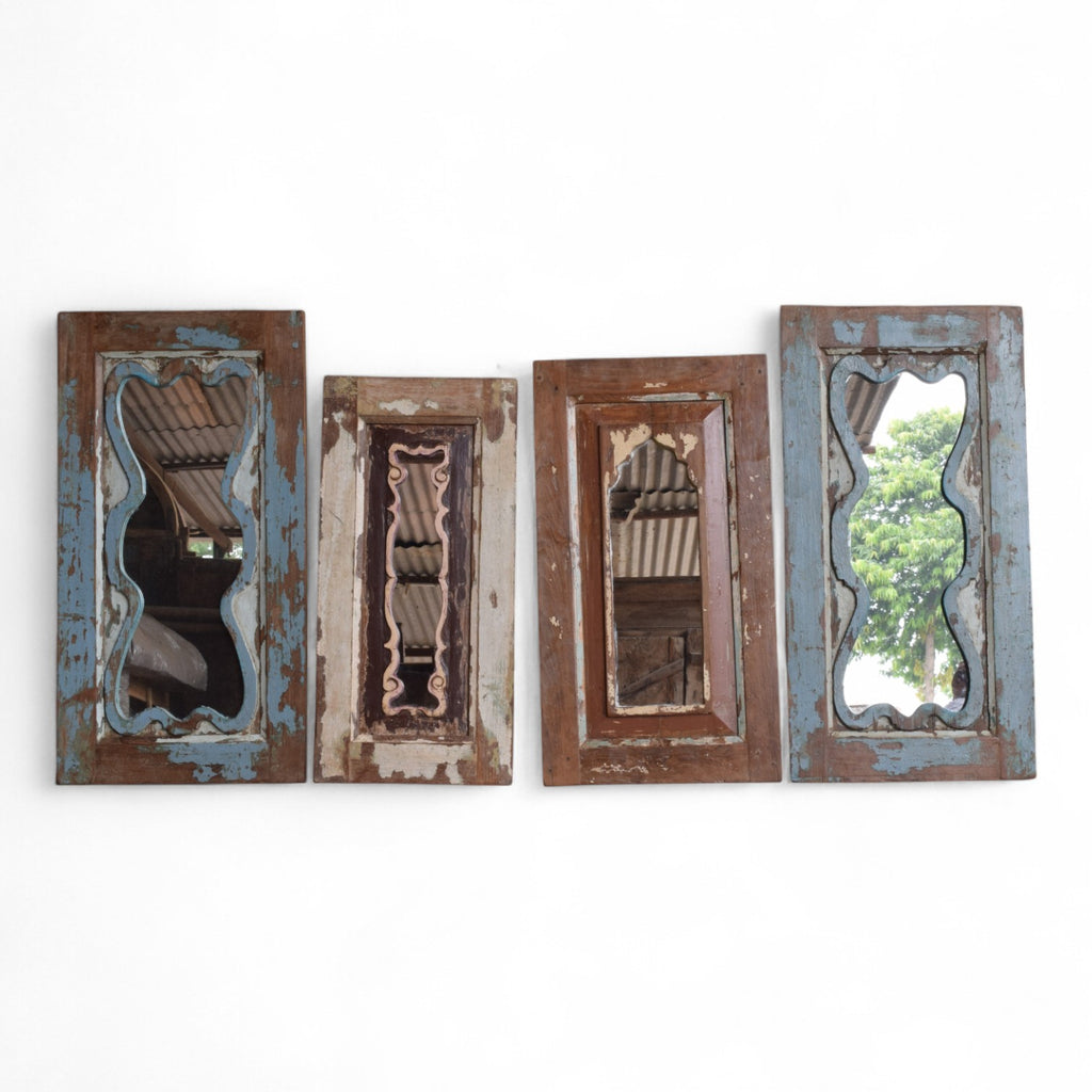 Vintage Indian Fair Trade Recycled Teak Mirror