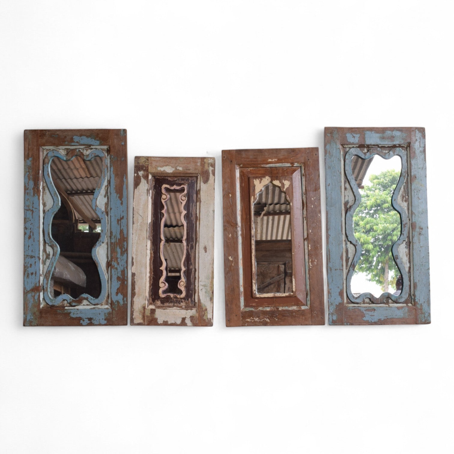 Vintage Indian Fair Trade Recycled Teak Mirror