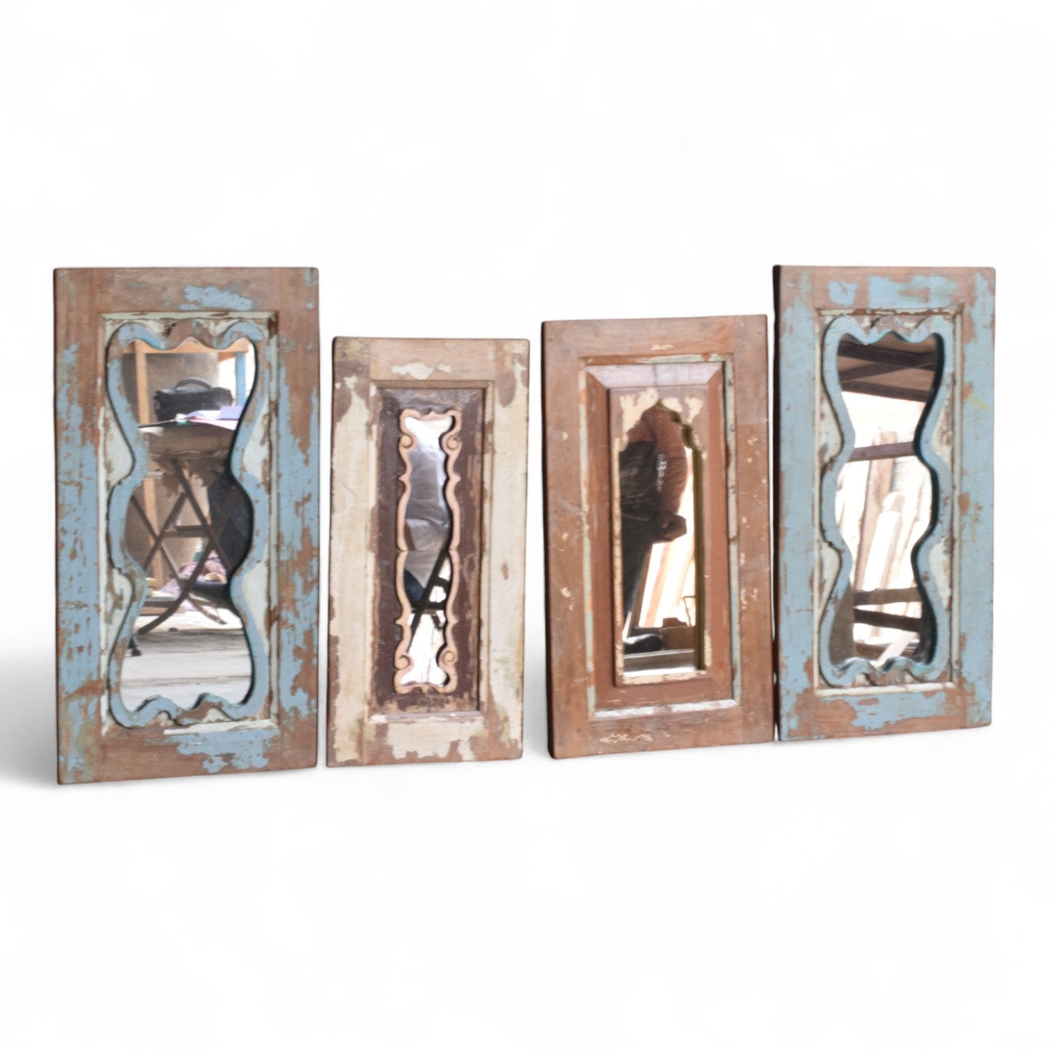 Vintage Indian Fair Trade Recycled Teak Mirror