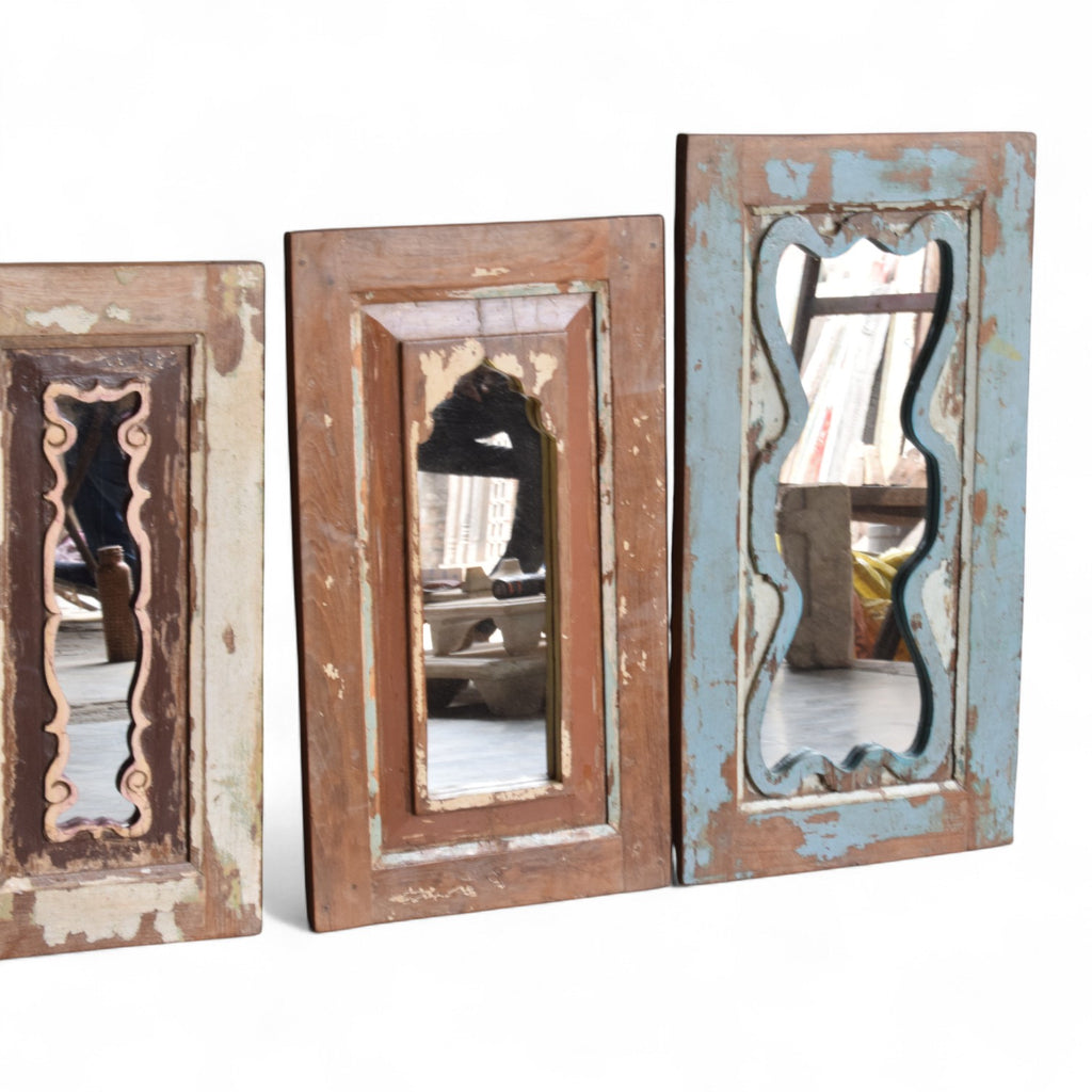 Vintage Indian Fair Trade Recycled Teak Mirror