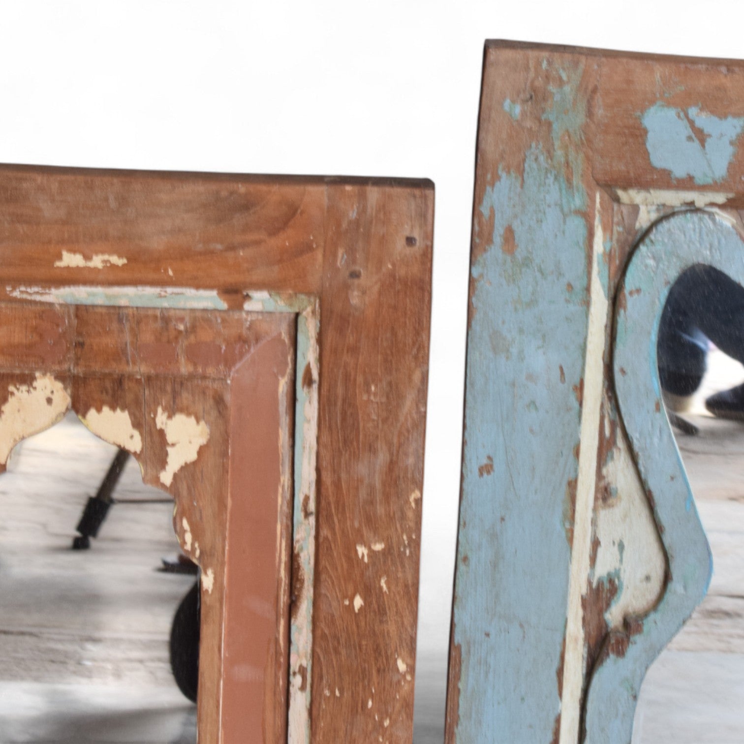 Vintage Indian Fair Trade Recycled Teak Mirror