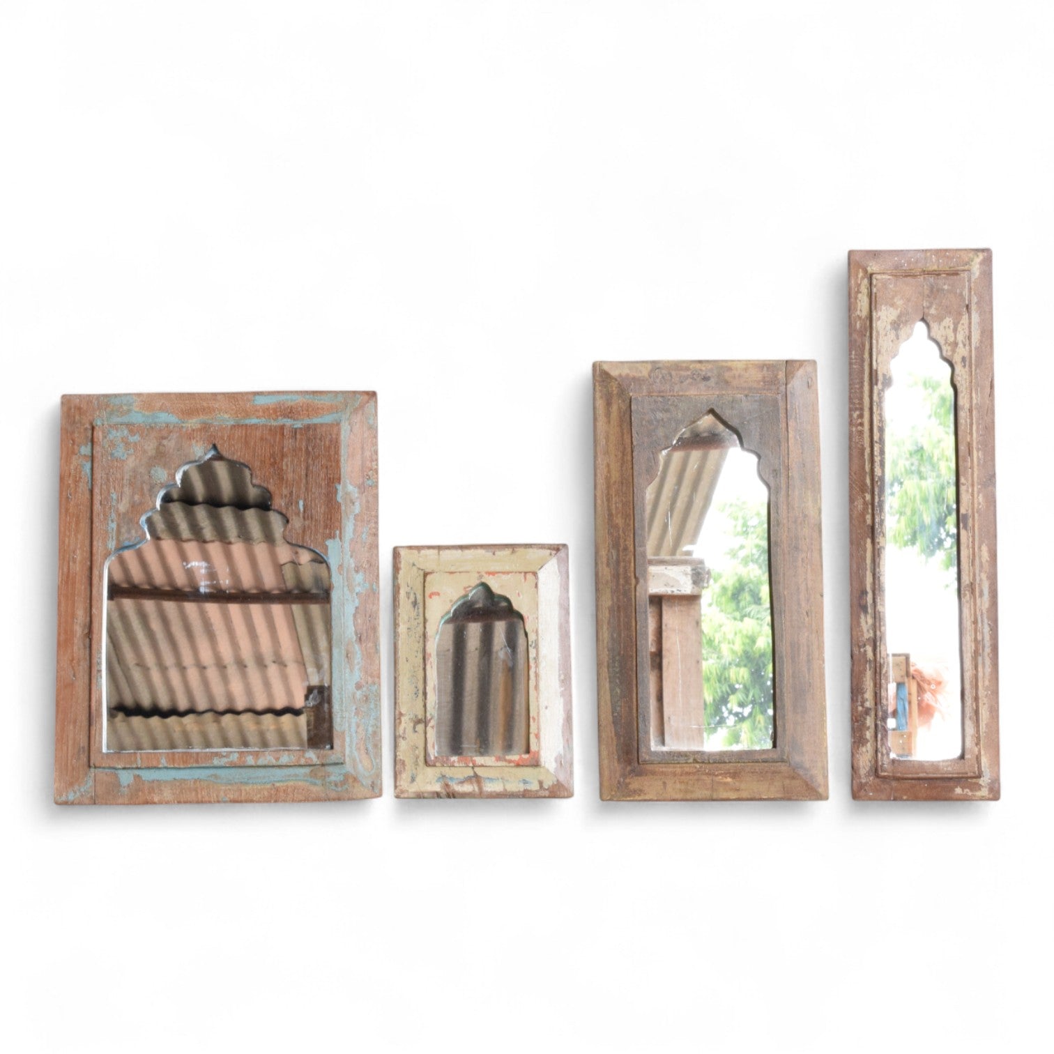 Vintage Indian Fair Trade Recycled Teak Mirror